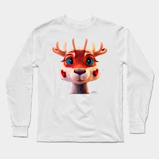 Cute Christmas Reindeer Long Sleeve T-Shirt